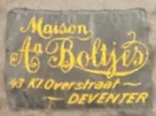 Etiquette avec texte Maison / Aa Boltjes / 43 Kl. Overstraat / Deventer