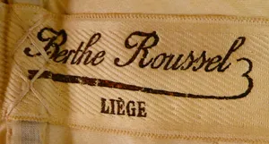 Label met tekst Berthe Roussel / Liège