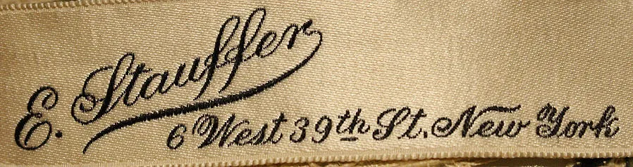 Label with textE. Stauffer /  6 West 39th St., New York