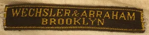 Label met tekst Wechsler & Abraham / Brooklyn
