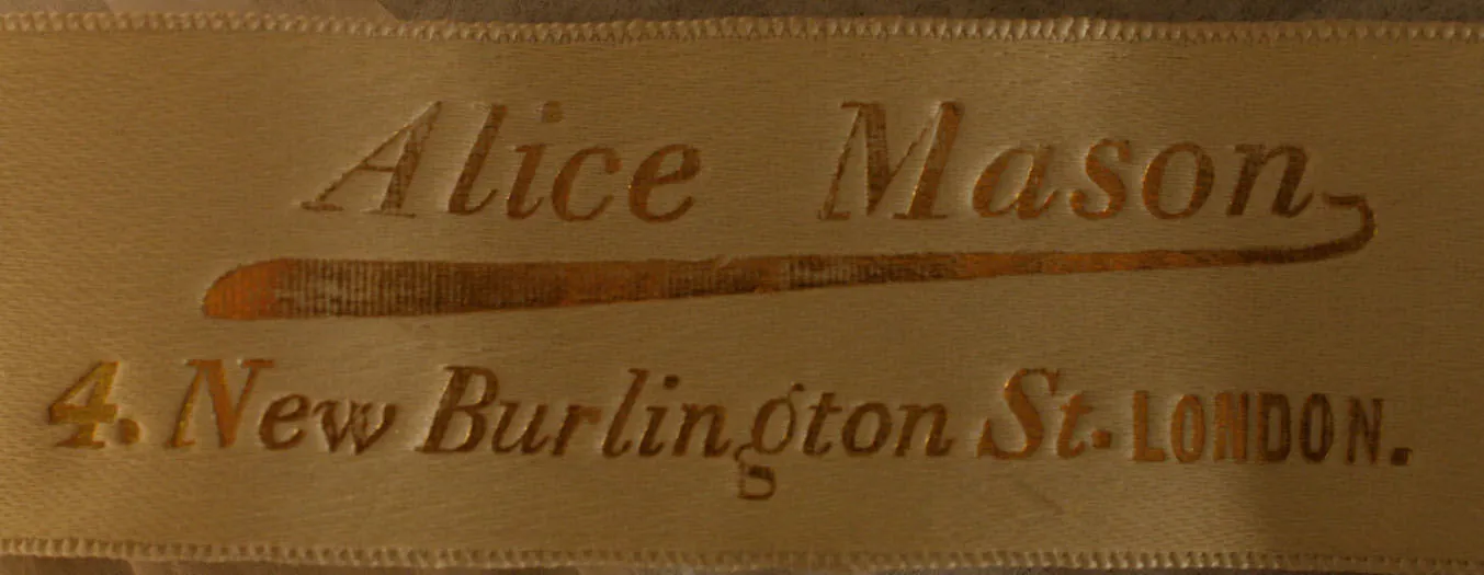 Label with textAlice Mason / 4 New Burlington Street / London