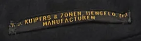 Label met tekst H.J. Kuipers & Zonen / Hengelo