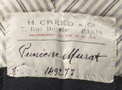 Etiquette avec texte H. CREED & Cº / 7 rue Royale Paris / anciennement : 25, rue de la Paix