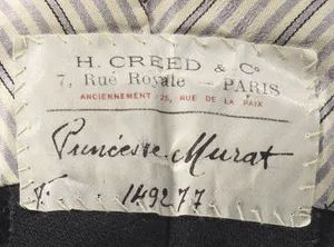 Label met tekst H. CREED & Cº / 7 rue Royale Paris / anciennement : 25, rue de la Paix